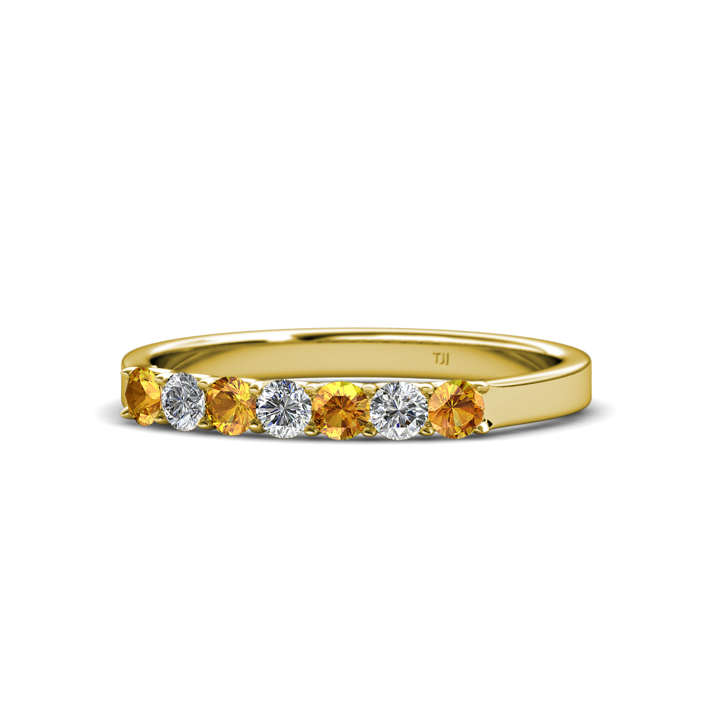 Fiala 2.70 mm Citrine and Diamond Wedding Band 