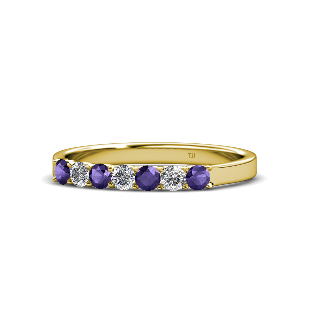 Fiala 2.70 mm Iolite and Diamond Wedding Band 