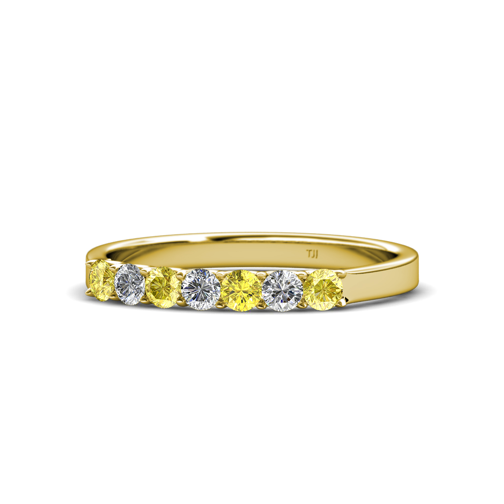 Fiala 2.70 mm Yellow Sapphire and Diamond Wedding Band 