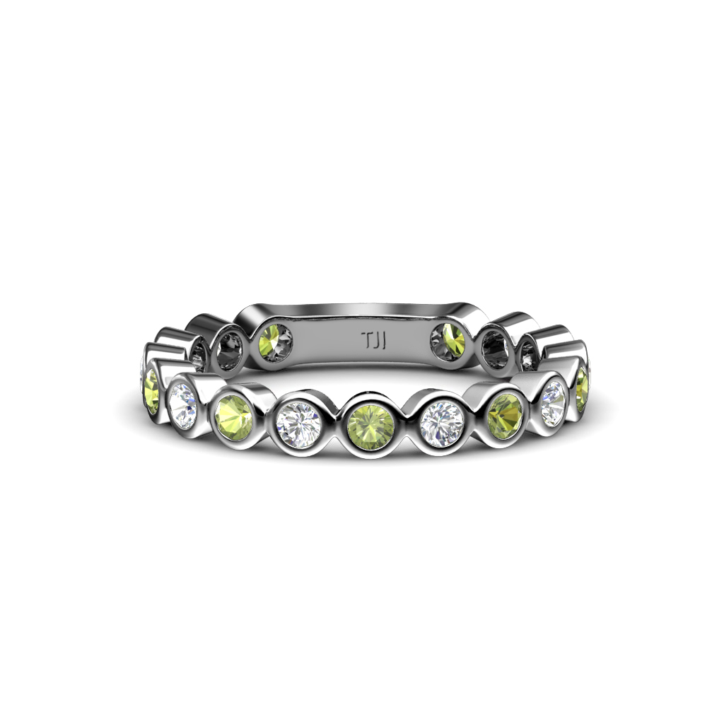 Ashlyn 2.30 mm Peridot and Lab Grown Diamond 3/4 Eternity Band 