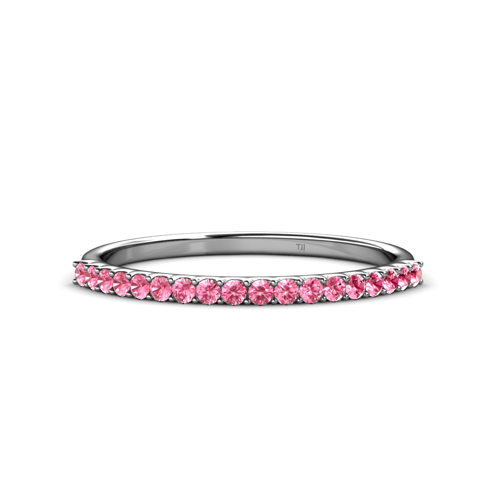 Iskra 0.23 ctw Pink Tourmaline Round (1.50 mm) 18 Stone Wedding Band 