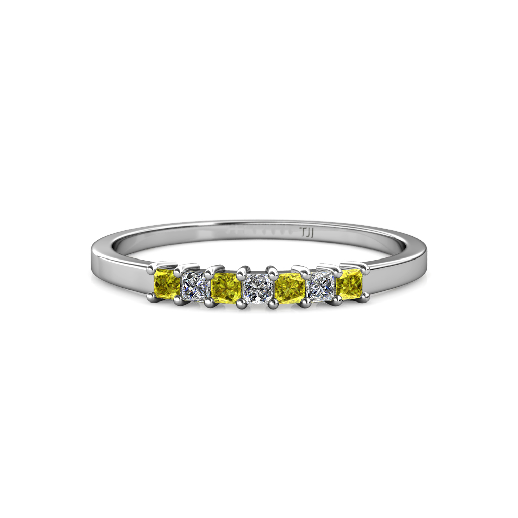 Evia 0.38 ctw Yellow Diamond and Natural Diamond Wedding Band 