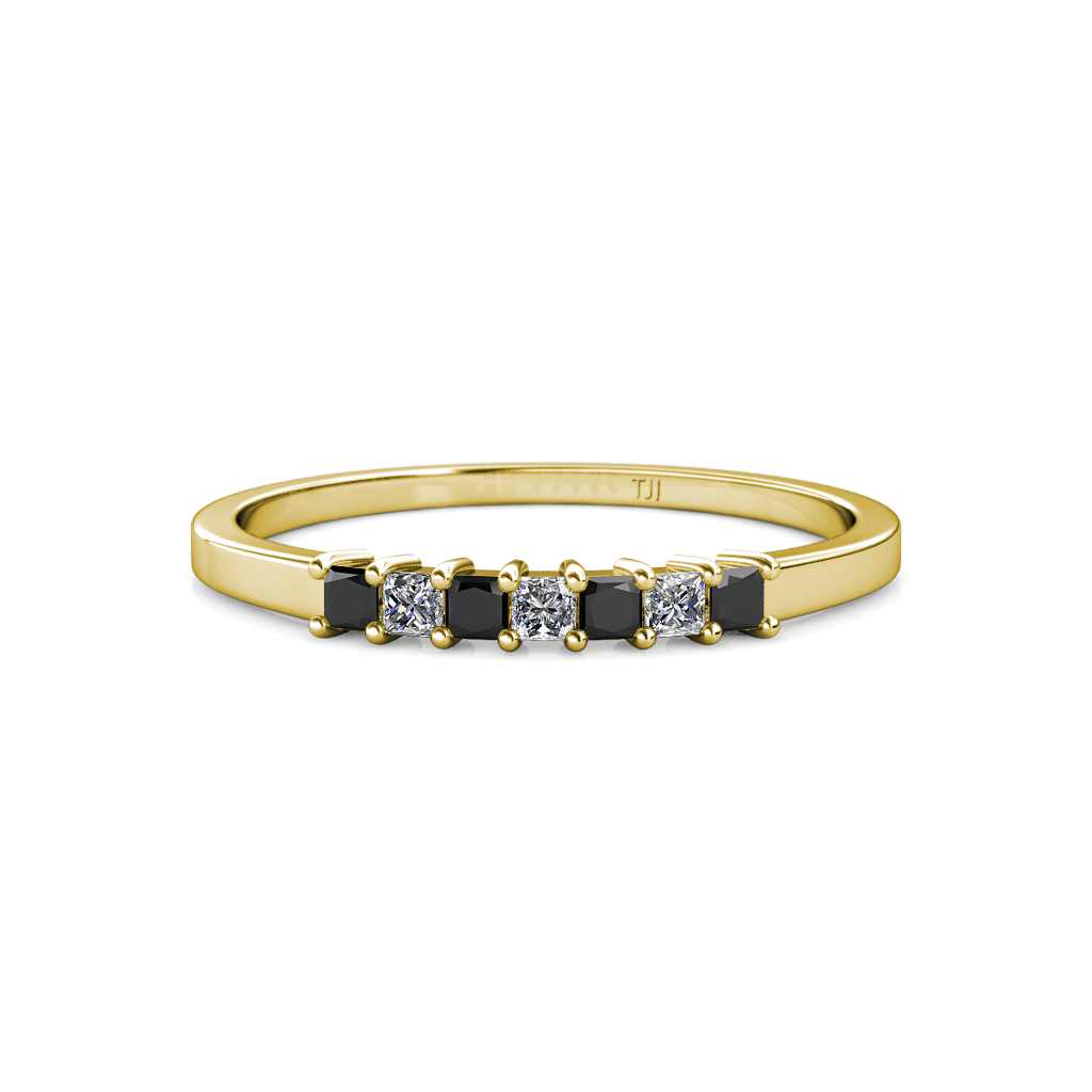 Evia 0.46 ctw Black Diamond and Natural Diamond Wedding Band 