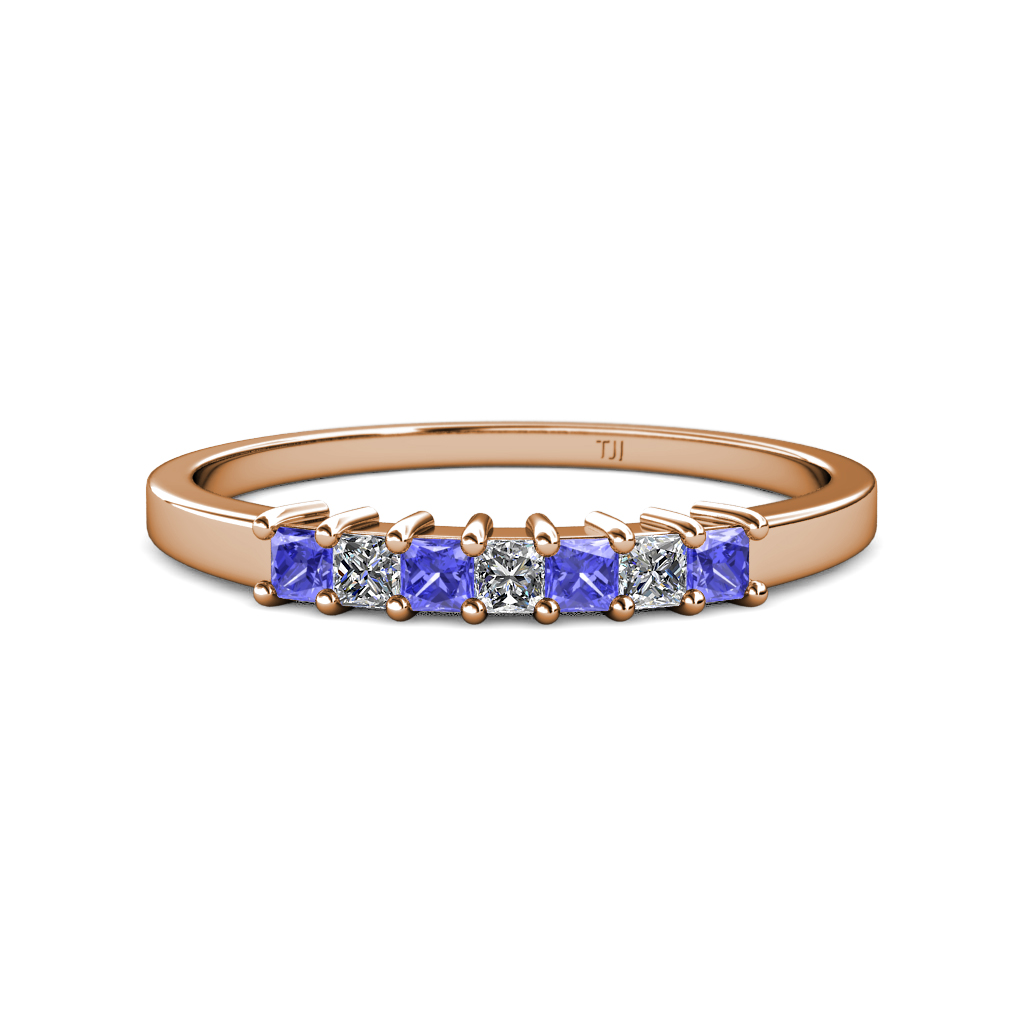 Evia 0.70 ctw Tanzanite and Natural Diamond Wedding Band 