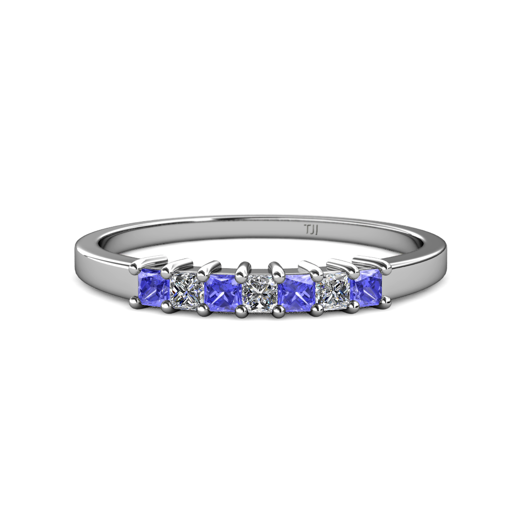 Evia 0.70 ctw Tanzanite and Natural Diamond Wedding Band 