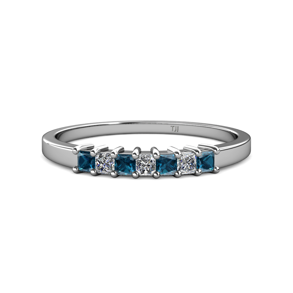Evia 0.70 ctw Blue Diamond and Natural Diamond Wedding Band 