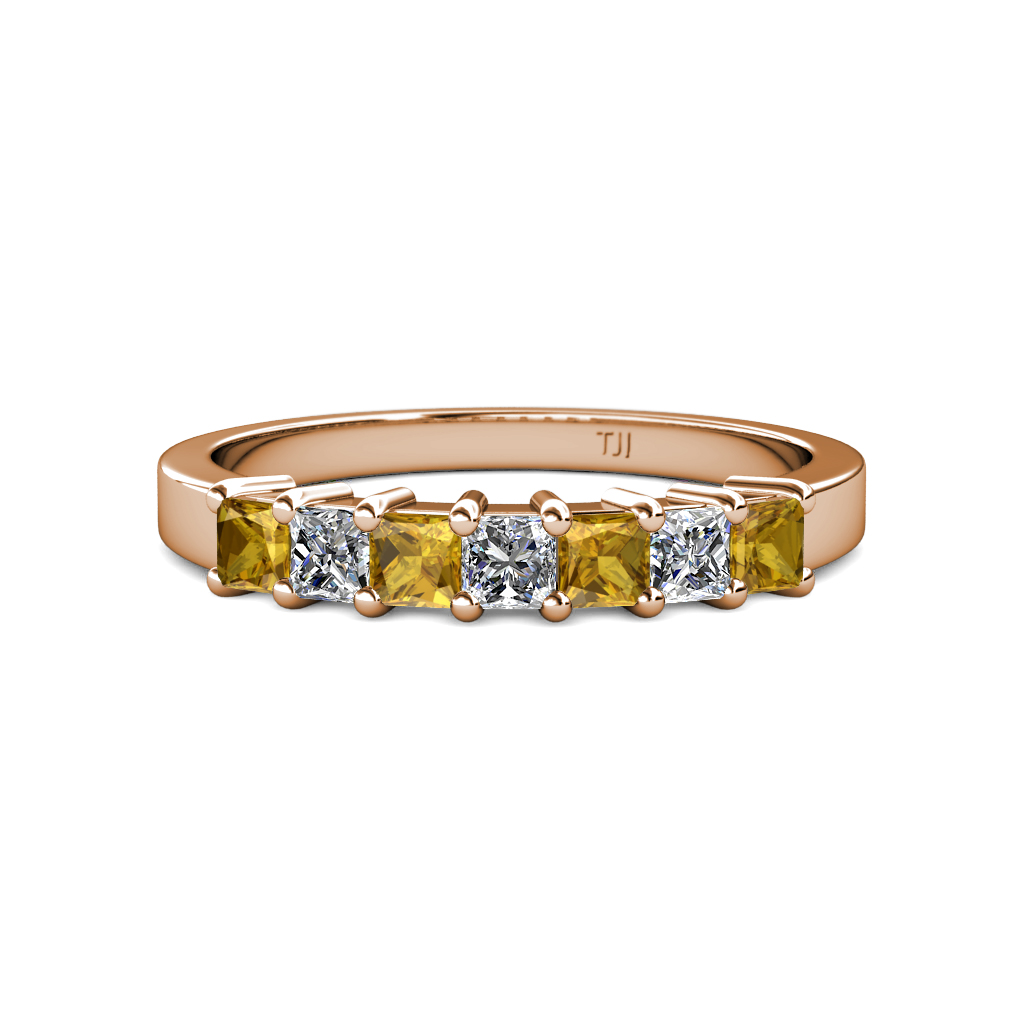 Evia 1.02 ctw Citrine and Natural Diamond Wedding Band 