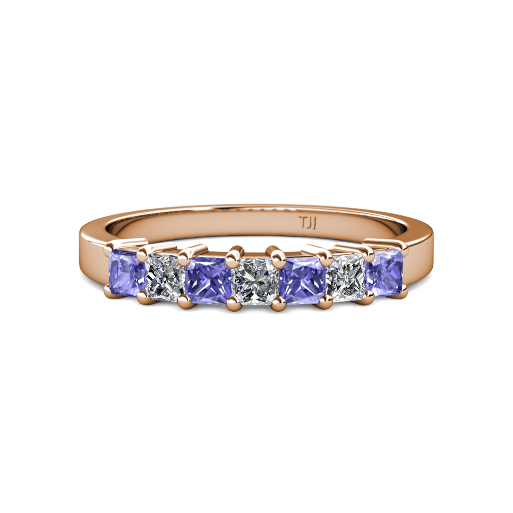 Evia 1.04 ctw Tanzanite and Natural Diamond Wedding Band 
