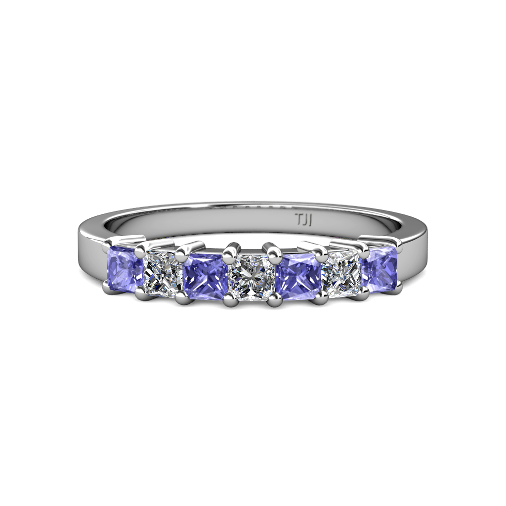 Evia 1.04 ctw Tanzanite and Natural Diamond Wedding Band 