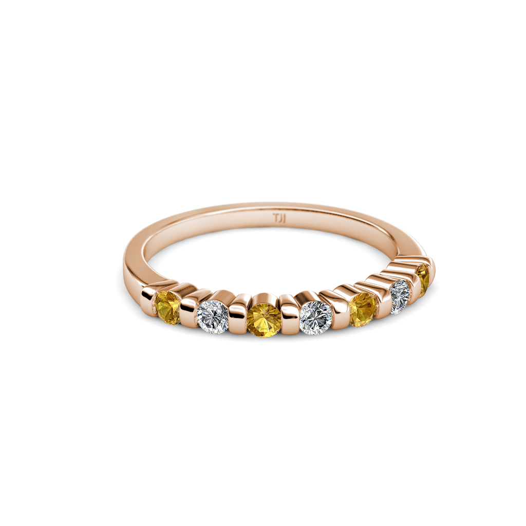 Macie Citrine and Diamond Wedding Band 
