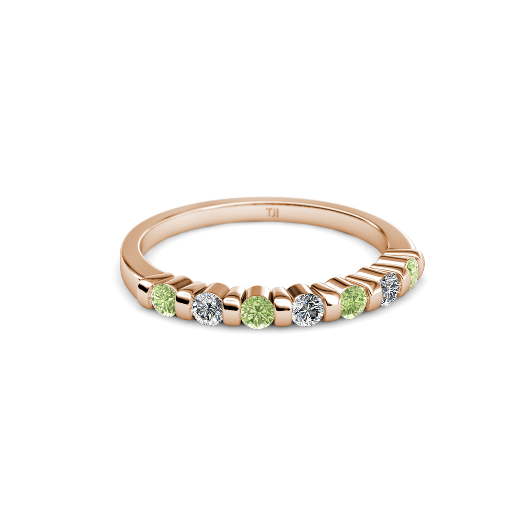 Macie Peridot and Diamond Wedding Band 