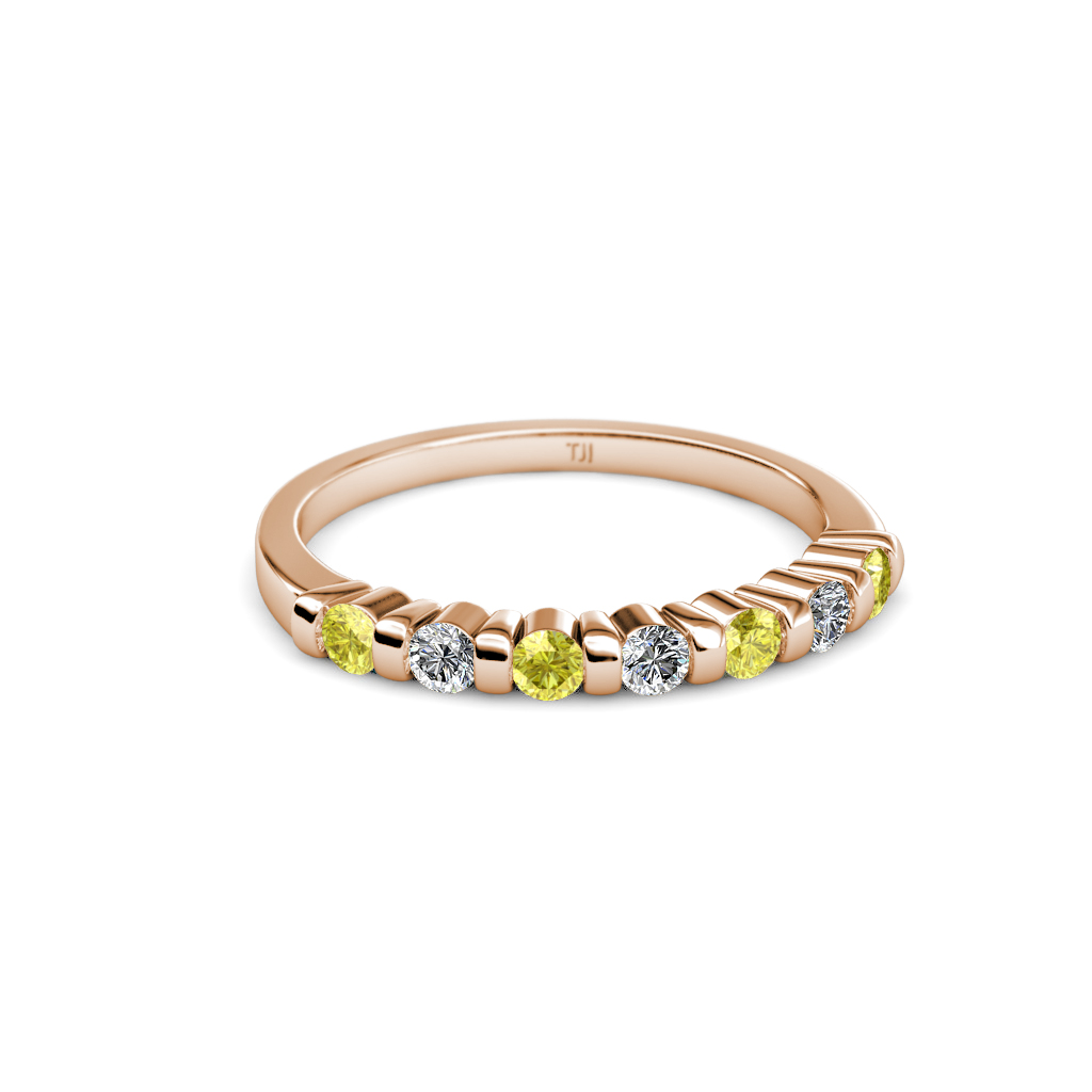 Macie Yellow Diamond and Diamond Wedding Band 