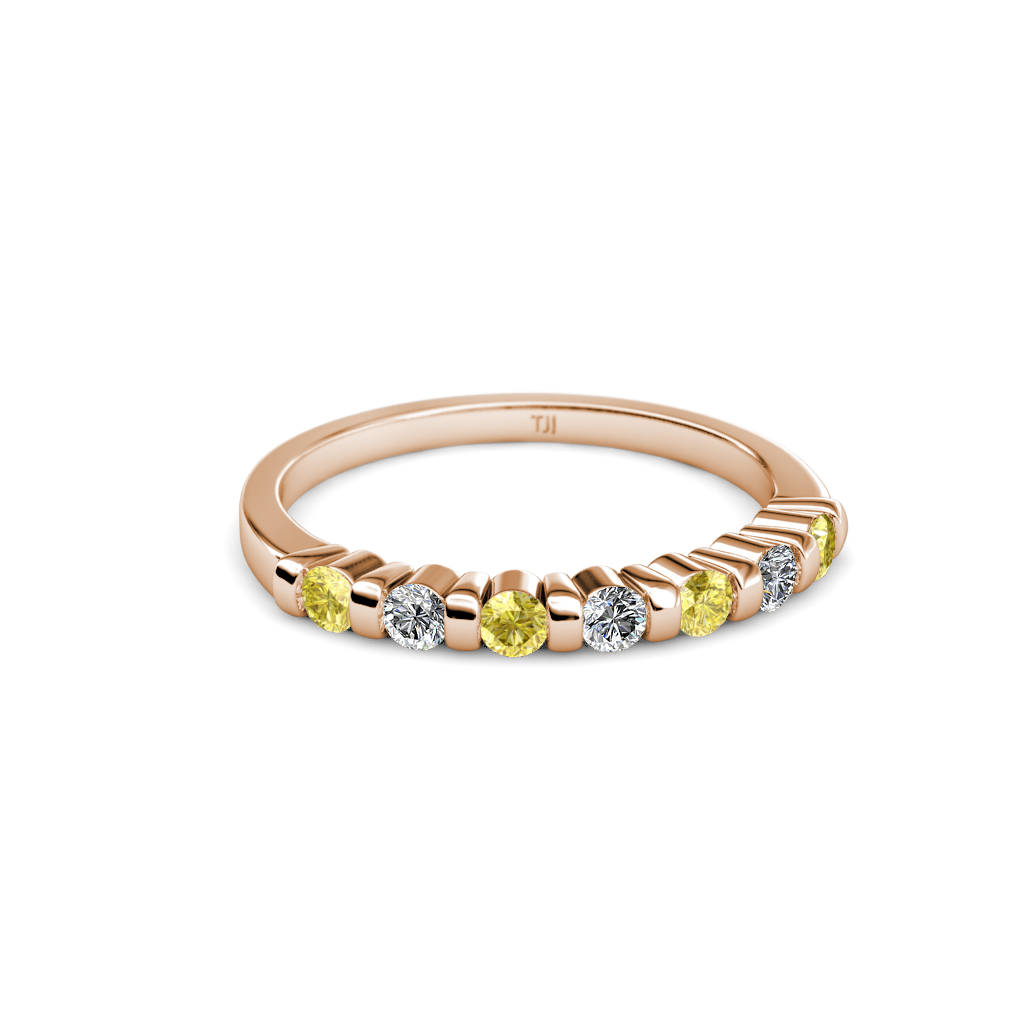 Macie Yellow Sapphire and Diamond Wedding Band 