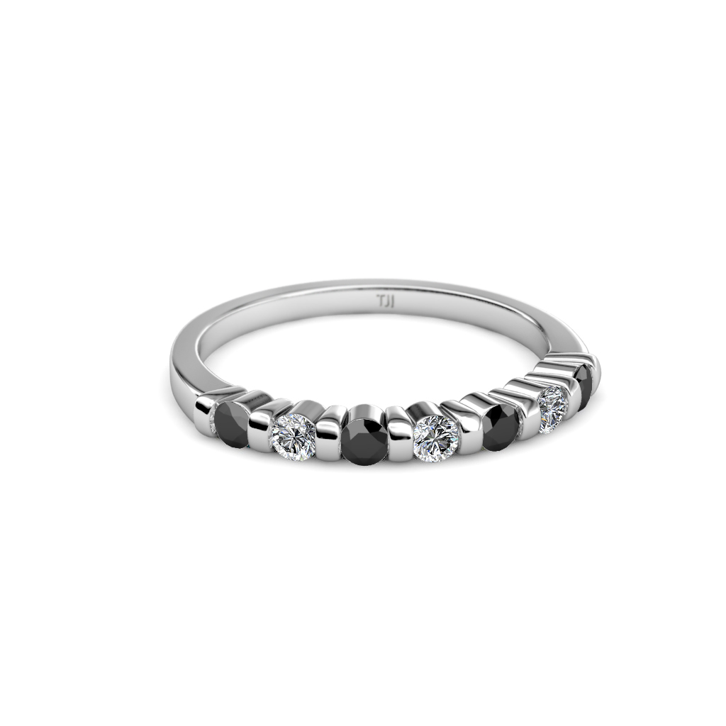 Macie Black Diamond and Diamond Wedding Band 