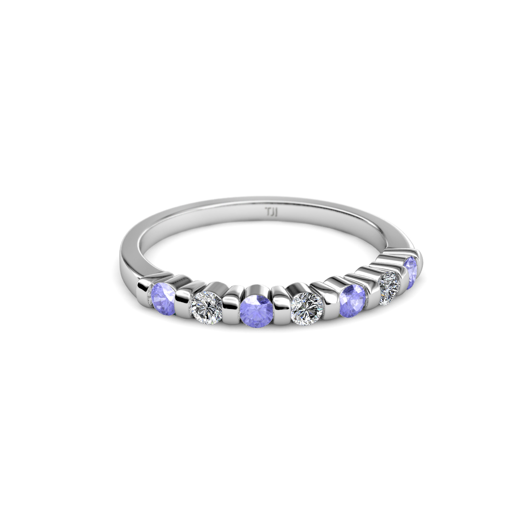 Macie Tanzanite and Diamond Wedding Band 