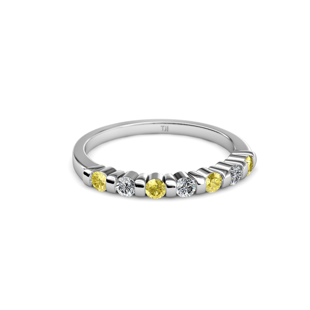Macie Yellow Sapphire and Diamond Wedding Band 