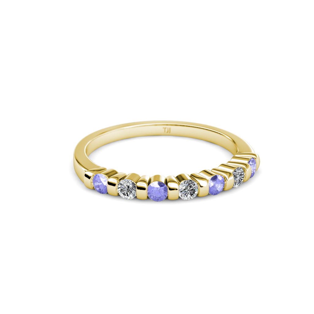 Macie Tanzanite and Diamond Wedding Band 