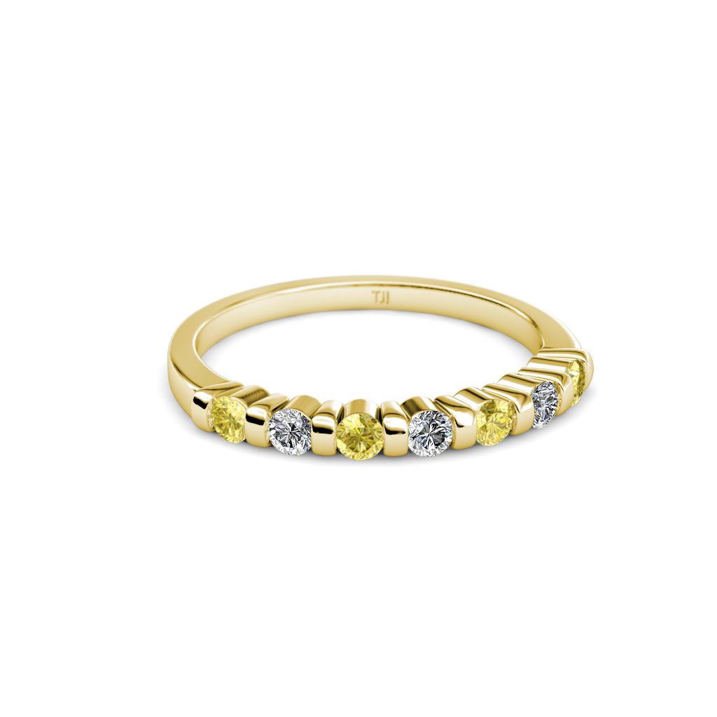 Macie Yellow Sapphire and Diamond Wedding Band 