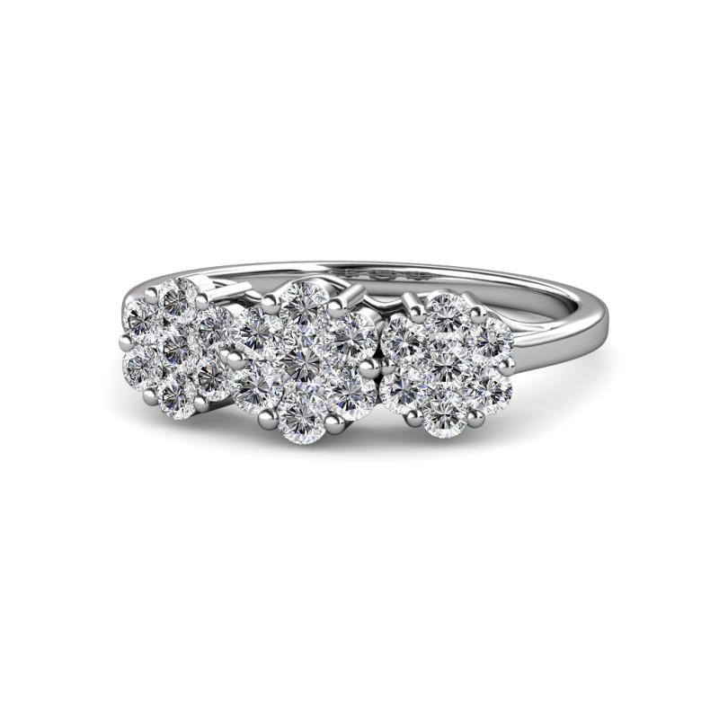 Petunia AGS Certified Diamond Floral Anniversary Ring - AGS Certified Diamond Floral Anniversary Ring 1 3/4 ctw 14K White Gold